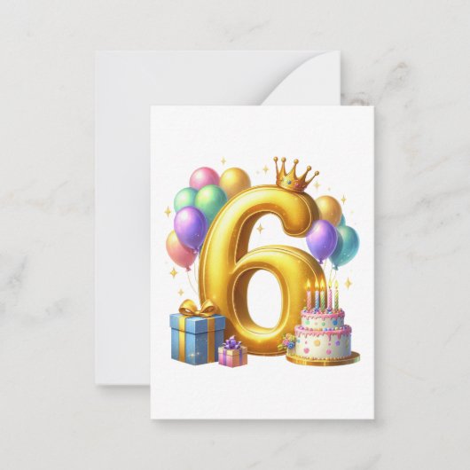 Carte De Correspondance Joyeux 6e Anniversaire (Devant)