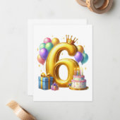 Carte De Correspondance Joyeux 6e Anniversaire (Devant/Arrière en situation)