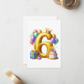 Carte De Correspondance Joyeux 6e Anniversaire (Devant/Arrière en situation)