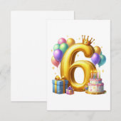 Carte De Correspondance Joyeux 6e Anniversaire (Devant / Derrière)