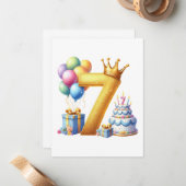 Carte De Correspondance Joyeux 7ème Anniversaire (Devant/Arrière en situation)