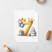 Carte De Correspondance Joyeux 7ème Anniversaire (Devant/Arrière en situation)