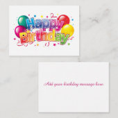 Carte De Correspondance Joyeux anniversaire (Devant / Derrière)