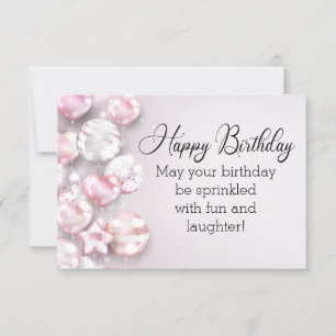 Carte De Correspondance joyeux anniversaire 3d ballons colorés stylisés ro