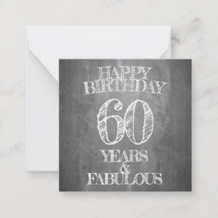 Carte De Correspondance Joyeux Anniversaire - 60 Ans & Fabuleux en tableau