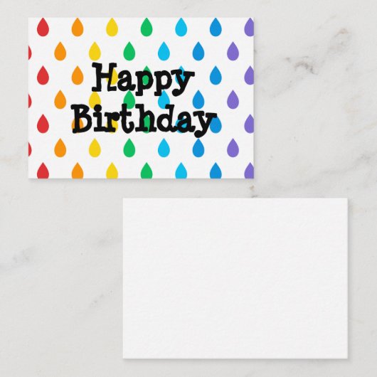 Carte De Correspondance Joyeux anniversaire, amusant arrière - plan multic (Devant / Derrière)