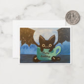 Carte De Correspondance Joyeux Anniversaire Chauve-souris (Devant/Arrière en situation)