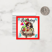 Carte De Correspondance Joyeux Anniversaire Crâne de Sucre Mignon (Devant/Arrière en situation)