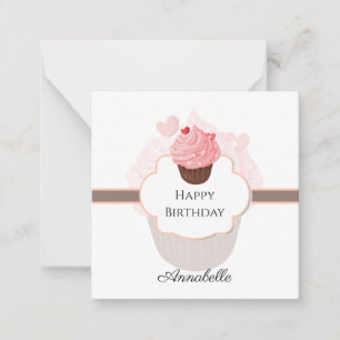 Carte De Correspondance Joyeux anniversaire   CUSTOMISÉ   Cupcake and Swee