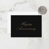 Carte De Correspondance Joyeux Anniversaire écriture script police or noir (Devant/Arrière en situation)