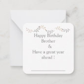 Carte De Correspondance Joyeux Anniversaire Frère (Dos)