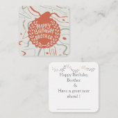 Carte De Correspondance Joyeux Anniversaire Frère (Devant / Derrière)