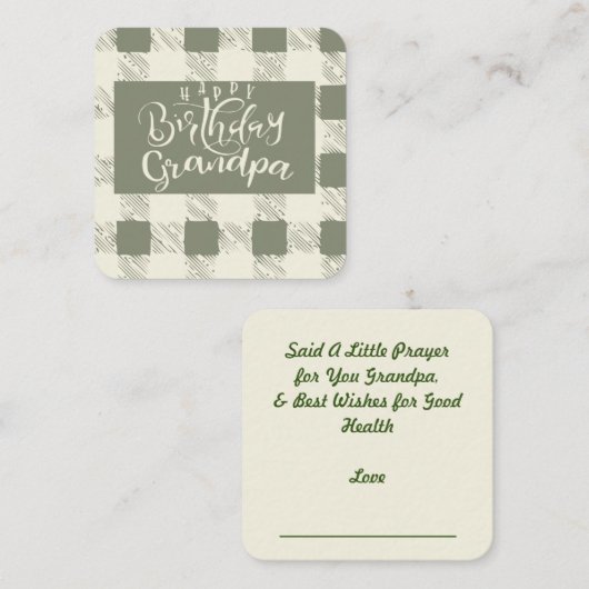 Carte De Correspondance Joyeux Anniversaire Grand-Père (Devant / Derrière)