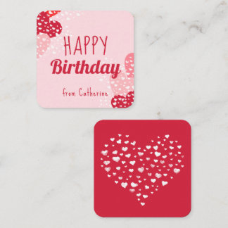 Carte De Correspondance Joyeux Anniversaire Mignon avec des Cœurs Roses Ro