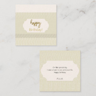 Carte De Correspondance Joyeux Anniversaire Paillettes Dorées Nom Personna