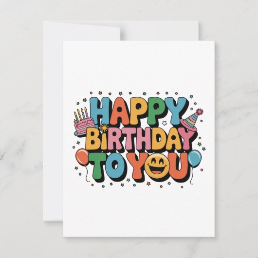 Carte De Correspondance Joyeux Anniversaire Smiley (Devant)