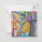 Carte De Correspondance Joyeux art des oiseaux jaunes (Devant)