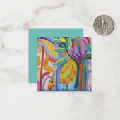 Carte De Correspondance Joyeux art des oiseaux jaunes (Devant/Arrière en situation)