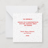Carte De Correspondance Joyeux Carton de Noël de Rudolph (Dos)
