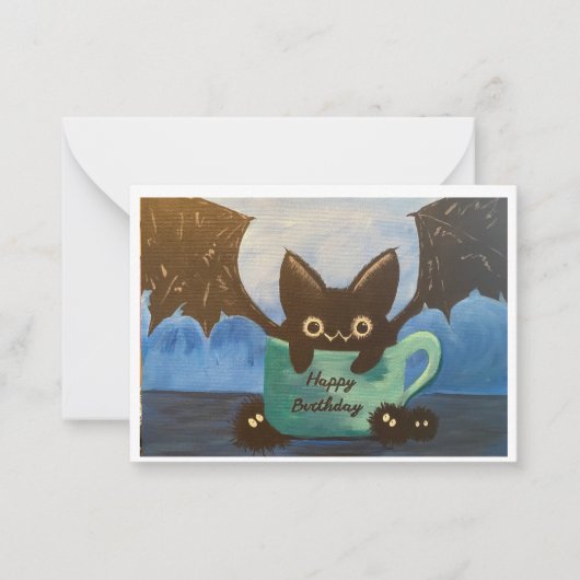Carte De Correspondance Joyeux chauve-souris d'anniversaire (Devant)