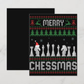 Carte De Correspondance Joyeux Chessmas Drôle de Noël d'échecs Sweater lai (Devant / Derrière)