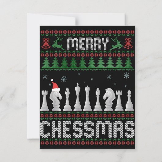 Carte De Correspondance Joyeux Chessmas Drôle échecs noël laide Sweat (Devant)