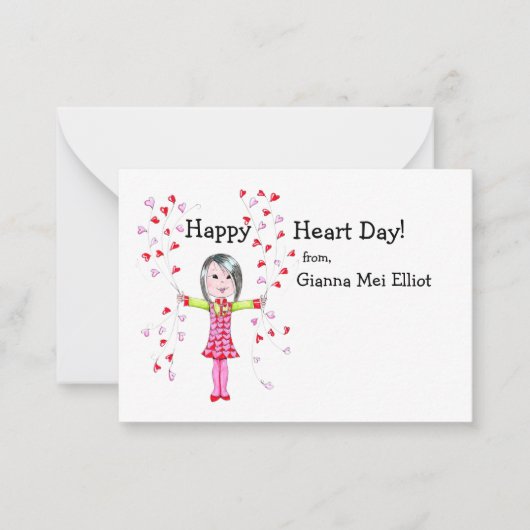 Carte De Correspondance Joyeux Coeur Jour II Valentines (Devant)