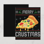 Carte De Correspondance Joyeux Crustmas Drôle de Noël Pizza Sweat Ugly (Devant / Derrière)