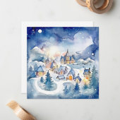 Carte De Correspondance "Joyeux et brillant : un Noël radieux" (Devant/Arrière en situation)