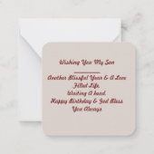 Carte De Correspondance Joyeux Fils d'anniversaire (Dos)