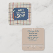 Carte De Correspondance Joyeux Fils d'anniversaire : (Devant / Derrière)