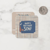 Carte De Correspondance Joyeux Fils d'anniversaire : (Devant/Arrière en situation)