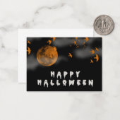 Carte De Correspondance Joyeux Halloween avec pleine lune (Devant/Arrière en situation)
