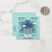 Carte De Correspondance Joyeux Hanukkah (Devant/Arrière en situation)