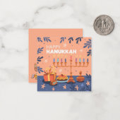 Carte De Correspondance Joyeux Hanukkah (Devant/Arrière en situation)
