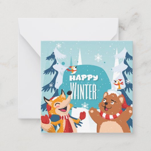 Carte De Correspondance Joyeux Hiver (Devant)