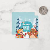 Carte De Correspondance Joyeux Hiver (Devant/Arrière en situation)