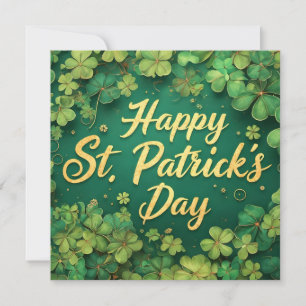 Carte De Correspondance Joyeux jour de la Saint-Patrick, motif de trèfle