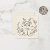 Carte De Correspondance Joyeux jour de Thanksgiving (Devant/Arrière en situation)