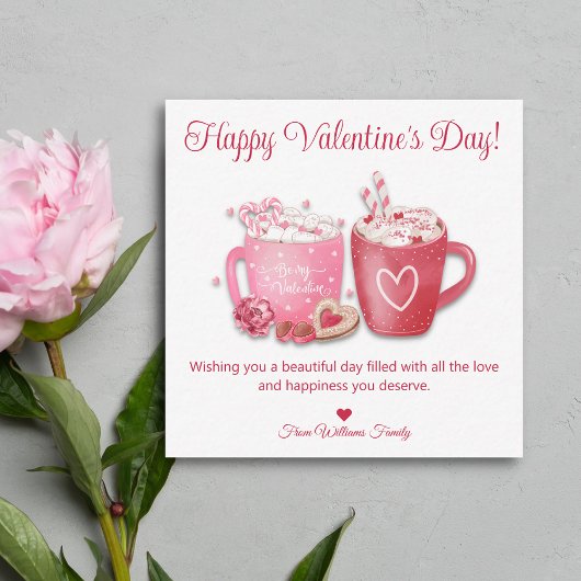 Carte De Correspondance joyeux jour des valentines, chocolat chaud vacance