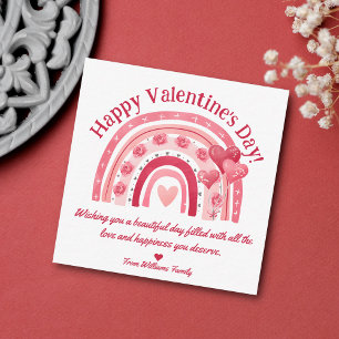 Carte De Correspondance joyeux jour des valentines, coeur arc-en-ciel de b