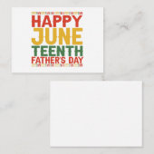 Carte De Correspondance Joyeux JuneTeenth Fête des Pères Mois de l'histoir (Devant / Derrière)
