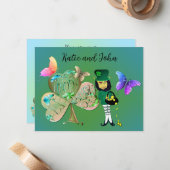 Carte De Correspondance Joyeux Leprechaun de St Patrick (Devant/Arrière en situation)