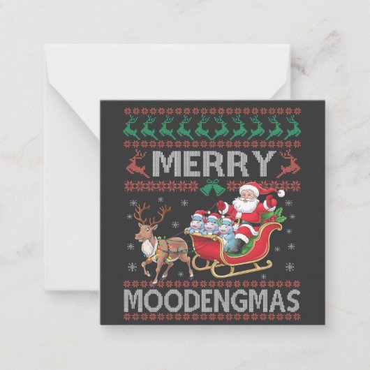 Carte De Correspondance Joyeux MooDengmas Moo Deng Noël Santa Hippo (Devant)
