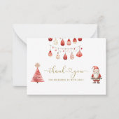 Carte De Correspondance Joyeux Noël à l'aquarelle élégante merci bébé (Devant)