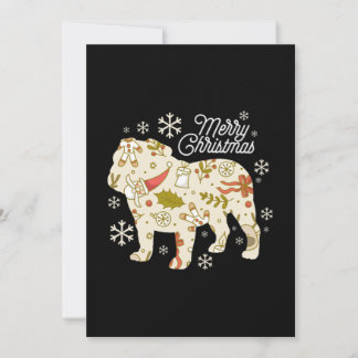 Carte De Correspondance Joyeux Noël Amoureux de Bulldog