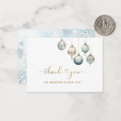 Carte De Correspondance Joyeux Noël aquarelle élégant merci bébé (Devant/Arrière en situation)