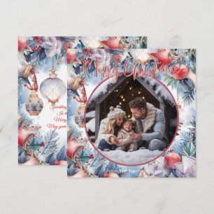 Carte De Correspondance Joyeux Noël aquarelle photo décorative