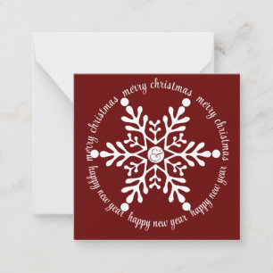 Carte De Correspondance Joyeux Noël Big White Snowflake, avec photo