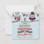 Carte De Correspondance Joyeux Noël/Bonne Année Hiboux (Dos)